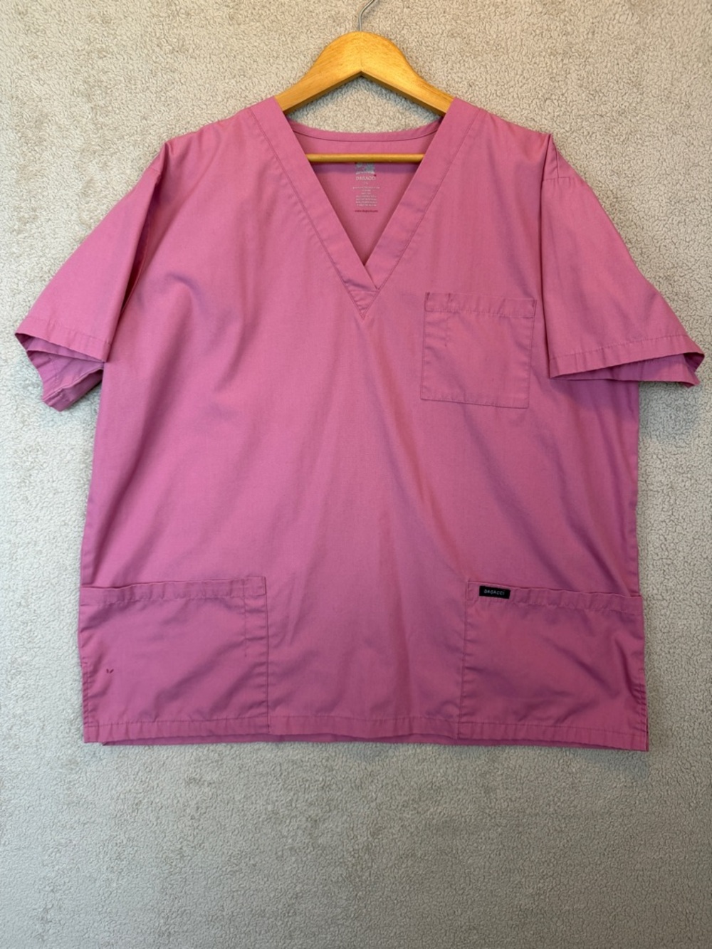 Dagacci Pink Scrub Set V-Neck Top Pants Medical Uniform XXL - Picture 3 of 16